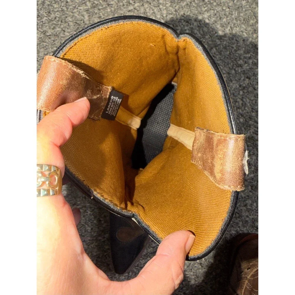 Laredo Porter Men's Tan Leather Western Boots Snip Toe Size 10D
